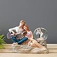 CraftVatika Romantic Love Couple Glass Ball Miniature Statue Showpiece for Gift Husband Wife Girlfriend Boyfriend Girls Boys- Home Decor Items