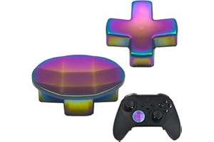 MINGXIONG 2 Packs Metal D-Pads Set for Xbox Elite Series 2 Controller, Replacement Parts Directional Pad Button Kits for Xbox Controller Series 2 Core/Elite Series 2 Controller(Rainbow) [Xbox One]