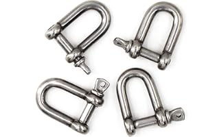M8 skaft 304 rostfritt stål D ring skaft (förpackning med 4)