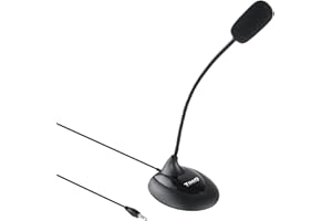 Tooq TQMM-213 Multimedia-Mikrofon, flexibel, Klinkenstecker, 3,5 mm, On/Off, Schwarz