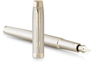 Parker Penna stilografica monocromatica IM | inchiostro blu | finitura e puntale champagne | punta media | confezione regalo