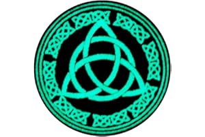 EmbTao La Protezione del Nodo Celtico del Flusso eterno di energia e Tempo con Fissaggio Chiusura a uncino e asola Ricamata Brilla nel Buio Toppa