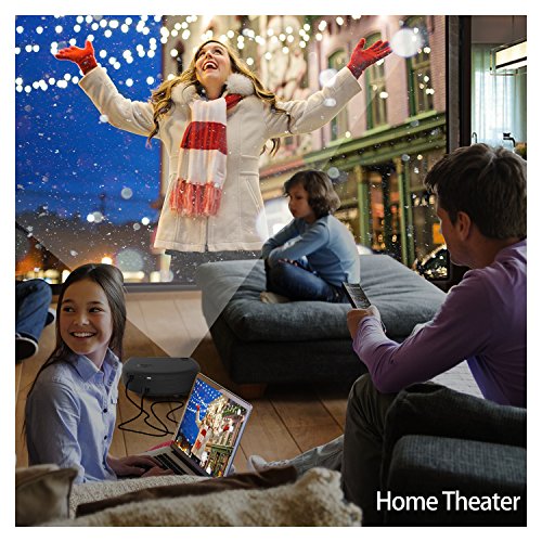 Full HD Projector, Artlii LED Home Cinema Overhead Projectors with 3300 Lumens 1280x800 2xHDMI support HD 1080p Video Projector to PC / Laptop / USB / SD / Smartphone / TV / PS4 / Xbox for Films Movies Party Gaming