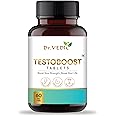 Dr Vedic Testosterone Booster Support Tablets | Boost Energy, Strength & Stamina | Tribulus, Ashwagandha, Ginseng, Mucuna & More (60 Tablets)