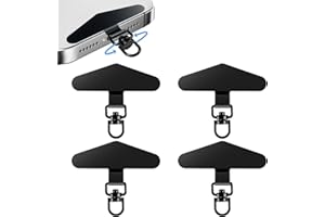 MAJOYLIFE 4 Stück Handykette Halterung,Handy Band Universalpads 360°Drehbarer,0,3mm Edelstahl Phone Lanyard Patches für die meisten Handyhülle