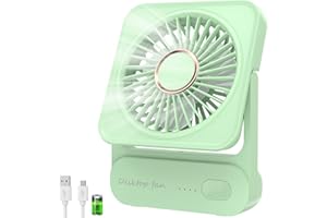 AJGVQ Ventilatore da Tavolo, 3 Velocità Ventilatore USB Ricaricabile di 2000mAh Batteria, Piccolo ma Potente, Ventilatore Scrivania Silenzioso, Ventilatore Portatile per Viaggio, Interno, Esterno, Regalo