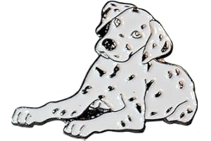 GBJUK Spilla smaltata per cani dalmata con chiusura a farfalla sul retro, Metallo