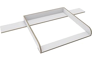 regalik Plan à Langer avec Plateau pour Hemnes d'IKEA, Extension pour Table à Langer pour Commode 50x160 cm, Amovible, Plan à Langer avec Façades Arrondies, Superwood Blanc