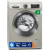Balay Washing Machine with Detachable Lid, 8 kg, Anti-Fingerprint Steel, 3TS384XT