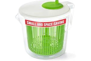 Single Serve Small Salad Spinner - Mini Prep Lettuce Spinner and Dryer with Measuring Cup - Colander with Fruit and Vegetable Washing Basket Bowl - Great Fruit and Vegetable Washer by Cooler Kitchen