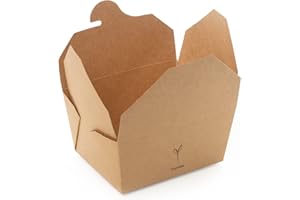 SHOBI Contenitore Kraft per Alimenti da Asporto box Take Away in Cartoncino (50, 650 ml)