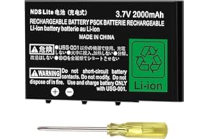 TAYUZH 2000mAh Battery Replacement for Nintendo DS Lite NDS Lite 3.7V Lithium-ion Battery for USG-003 (Not for DSi, DSi XL, DSi LL)