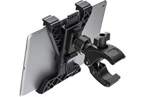 PLDHPRO Support de Tablette pour Tapis de Course, Support de iPad Guidon Vélo Stationnaire Elliptique Poussett Rotatif Compatible Pro Air Mini Galaxy Tab (7" -12,9")