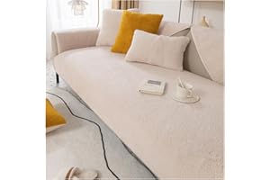Axroad Mall Super Soft Sofa Slipcover Corner 1/2/3/4 Seater Cover, Universal Non Slip L Shape Couch Cushion Cover Warm Sherpa Fabric Furniture Protector Sofa Cover for Living Room (Beige, 70 * 150cm)