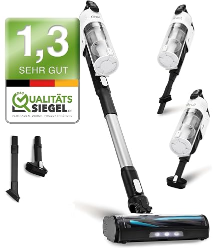 Générique Small Home Vacuum Cordless, Pet Hair Stick Vacuum Cordless Vacuum Cleaner, Stick Vacuum for Small Spaces, Lightweight Hard Floor Vacuum Vacuum Net & Dry Carpet Hair Cleaner for Offices
