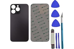 PEIDOG 14 Pro Max Rückseite Glas Ersatz für iPhone 14 Pro Max Rückseite Glas Ersatz mit Reparaturwerkzeug-Set(Space Black)