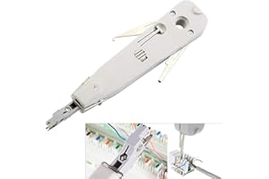 HUWEI Punch Down Tool, Professional Krone Type IDC RJ45 RJ11 Cat5e Cat6 Network Telecom Phone Cable Socket Impact Terminal Insertion Tools + Portable Wire Stripper