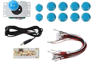 FICTORY DIY Arcade Cabinet Parts Kit, Arcade Game Joystick, CY-822A DIY Arcade Game Button and Joystick Single Rocker Set for Raspberry Pi PC Game Machine(blue)