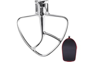 MOLOUDAN Flachrührer-Aufsatz aus Edelstahl für KitchenAid 4,5–5 Quart Mittelgroße Küchenmaschinen mit kippbarem Motorkopf, Spülmaschinenfest, und Rührer Zubehör Mixer-Schiebematte