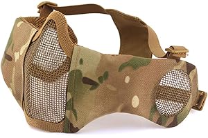 HANSTRONG GEAR H World EU Integrated Tactical Airsoft Painball Full Face Googles Piloteer Protective Helmet with Removable Face Shield