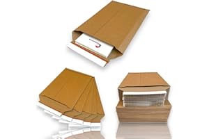 ‎MA-VERPACKUNGEN Büwa Verpackung 100x Versandtaschen Karton A4 - 250x353mm Mit Füllhöhe Bis 50mm für Warensendung, Din A4, Umschlag, Büchersendung Warenversand