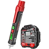 KKmoon Portable Non-Contact AC Voltage Tester Advanced RCD Electric Socket Tester Outlet/Receptacle Tester with Voltage Backl