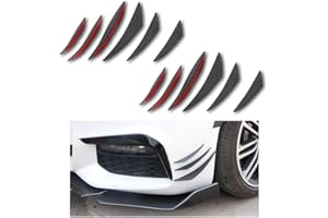 Ygapuzi 12 Pz Universal Car Spoiler Canards Kit Personalizzato Crescent Auto Paraurti Anteriore Labbra Splitter Car Body Decoration Decal Adesivo Accessori per Auto SUV Truck (Fibra di carbonio)