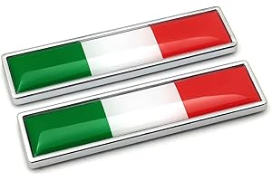 PTDecals 2 pezzi bandiera Italia metallo auto segni adesivi 3d emblema nazionale IT bandiera tricolore distintivo grafica decalcomanie per auto universale moto parafango gonne tronco lati, 58mm * 14mm