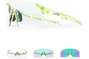SCVCN Lunettes de Cyclisme Photochromiques Lunettes de Vélo de Montagne pour Hommes Femmes Lunettes de Soleil de Sport Sans Cadre