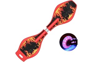 ERNAN Waveboard,Waveboard con LED Ruote,per bambini Street Surfen Caster Torsion Skateboard Double Decks Casterboard for Kids/Teens