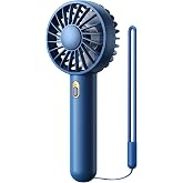 Warmco K30 Taşınabilir Şarjlı Mini El Vantilat&ouml;r&uuml; 1800mAh 3 Kademeli Standlı Soğutucu Fan Lacivert
