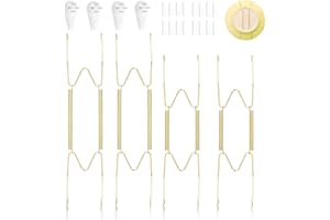 DEVANTIA 4 zestawy haczyków na panel ze stali nierdzewnej - przeznaczone do dekoracyjnych stojaków na talerze o średnicy 8-10 centymetrów, trwałe i eleganckie, idealne do wyświetlania talerzy i ozdób.