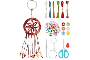 INFUNLY 6 Sets Dream Catcher Keychain Small Dream Catcher Kit Macrame Dream Catcher Keychain with Key Ring Mini Dream Catcher Handmade Set for Backpack Ornaments Bag Charm Keyring Lucky Decor