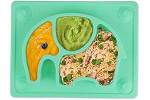 SILIVO Suction Plate - Toddler & Baby Weaning Plate (10"x7.8"x1.1")