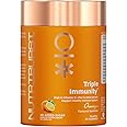 Nutriburst Triple Immunity Gummies with Vitamin C, Zinc and Amla extract | No-Added Sugar | Orange Flavor | 100% Vegetarian | 30 Gummy