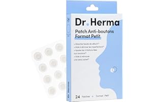 Dr. Herma - Patch Anti Bouton Invisible - Traitement Discret Rapide & Efficace de l’Acné 6 à 8h - Formule Médicale Acide Salicylique, Hydrocolloïdes & Huile d’Arbre à Thé - Lot de 24