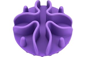 Doweiss Gamelle à alimentation lente en silicone pour chien, chat, chiot avec ventouses solides pour chien (taille M, violet)