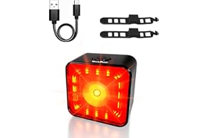 OOPSCOOL Oświetlenie roweru, oświetlenie przednie i tylne z możliwością ładowania przez USB, przednie światło rowerowe 100LM, tylne światło rowerowe z inteligentnym wykrywaniem hamowania 120 LM, 5 trybów oświetlenia