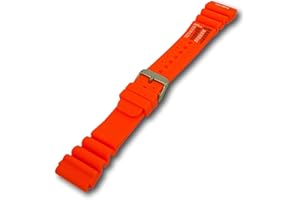 Uhren Pevak® Kautschuk Uhrenarmband mit Edelstahl Schließe - Passend für Citizen, Seiko, Casio, Michael Kors, Fossil - Wasserfest ideal für Sport- & Taucheruhren