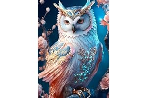 Yufengliye Kit per diamond painting 5D completo fai da te con strass, kit per pittura a diamante, per bambini, adulti, casa, ufficio, decorazione da parete, 30 x 40 cm (gufo)
