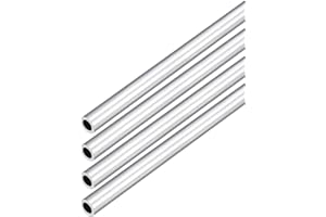 DMiotech 4pz (9mm OD x 6mm ID) Tubo Tondo in Alluminio 6063 Lunghezza 300mm Tubazione Metallico per Costruzione di Telaio Macchinari Progetti Fai Da Te