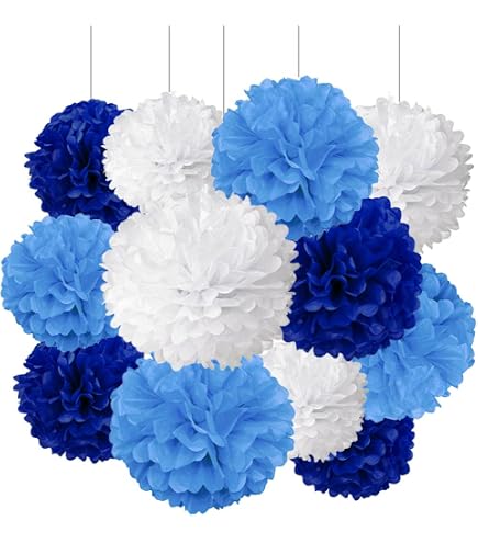 Lot De 10 Pompons En Papier De Soie Diamètre 15 Cm - Décoration Vert Foncé Pour Fête Et Mariage - 7