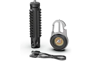 SHEFOR Brelok do kluczy do pracy, mini latarka LED, 800 lumenów, akumulator awaryjny, 7 trybów, przenośna inspekcja USB, ze stojakiem, na kemping, do naprawy awaryjnej