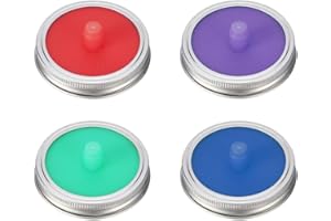 G.A HOMEFAVOR Waterproof, Simple Silicone Fermentation Closure Kit, Set of 4, with Stainless Steel Straps for Preserving Jars, Fermenting Jar Lid for Vegetables, Sauerkraut, Kimchi