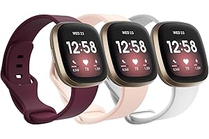 Garmcool Correa Compatible para Fitbit Versa 4/3, Sense 2 / Sense Correas,Silicona Deportivas Suaves Ajustable para Mujer Hombre, S/L