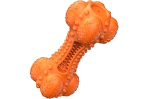 SCHITEC Jouet à Mâcher Agressif pour Chien avec Couineur, Jouet Indestructible à Mâcher pour Chien avec Naturel Résistant Os En Caoutchouc pour Le Nettoyage Des Dents Jouet pour Chien de Grande Moyenne