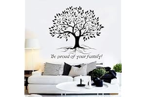 zzlfn3lv Vinilo Árbol Grande Cita Pegatinas de Pared Orgullo de su Familia Árbol de la Vida Pegatinas para la Sala de Estar Decoración de la Pared Fondos de Pantalla Caliente 3 58 * 56 cm