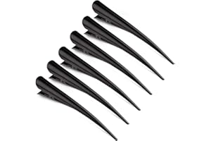 YIXUTAG 6pcs Pinces Crocodiles Cheveux,Pinces à Cheveux en Alligator Pinces à Bec de Canard Barrette Métal Alligator Antidérapante Femme Fille,Pinces à cheveux crocodile métal pour coiffure salon