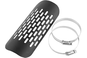 ‎KEENSO Keenso Metal Exhaust Heat Shield Motorcycle Exhaust Pipe Heat Shield Heat Protection Cover Heel Protection Silencer Heat Protection, black