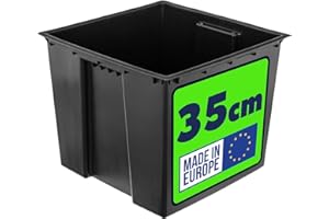 ‎KADAX KADAX Einsatz 35cm für Pflanzkübel, schwarzer Pflanzeinsatz aus Kunststoff, Kunststoffeinsatz mit Tragegriffe für Blumentöpfe, Pflanzkübeleinsatz eckig, Innentopf (34,5 x 28 cm)